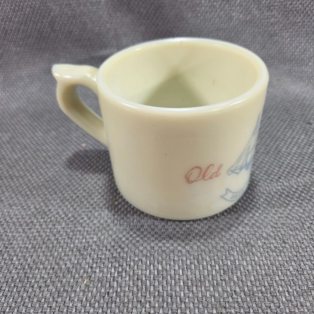 VTG Early American Old Spice Shaving Mug Ship Friendship Milk Glass Shulton NJ - Picture 4 of 5